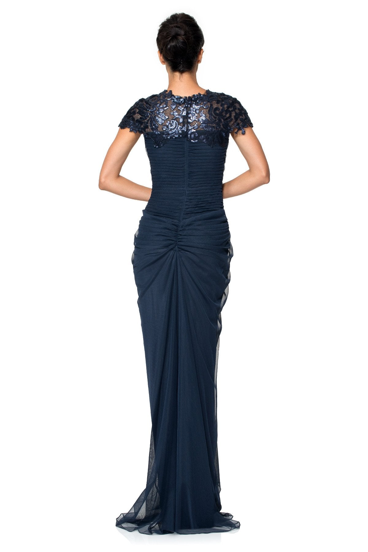 Tadashi Shoji - Paillette Lace and Tulle Gown in Navy