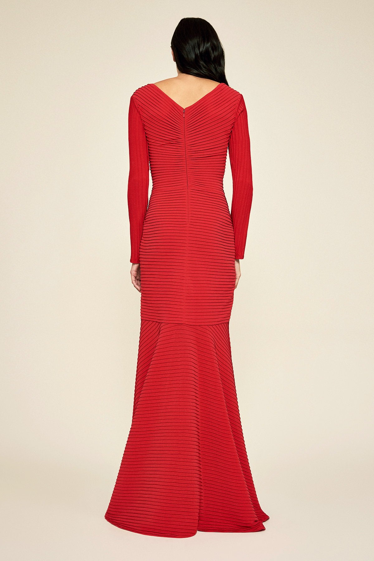 Elias Long-Sleeve Pintuck Gown