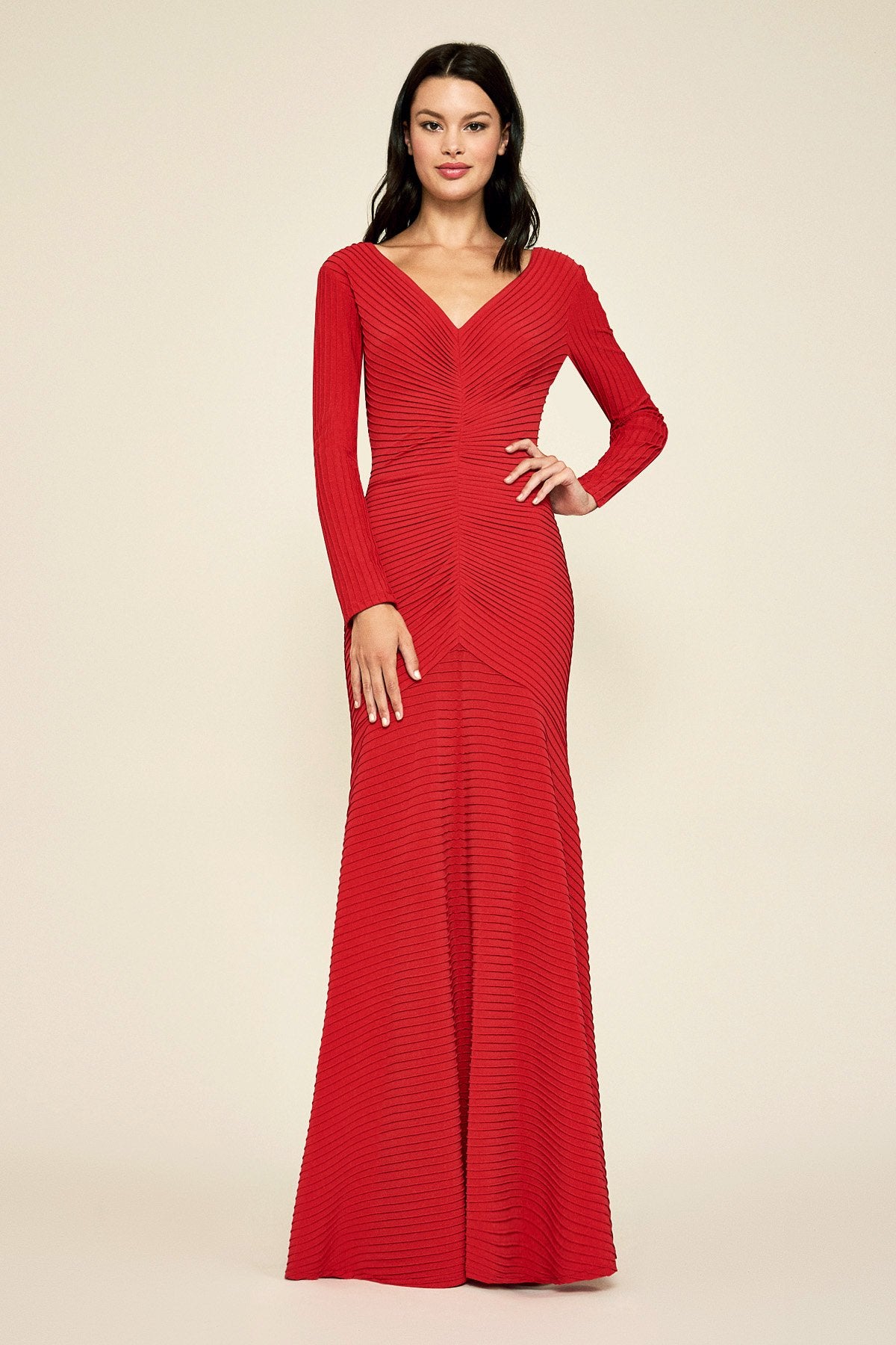 Elias Long-Sleeve Pintuck Gown