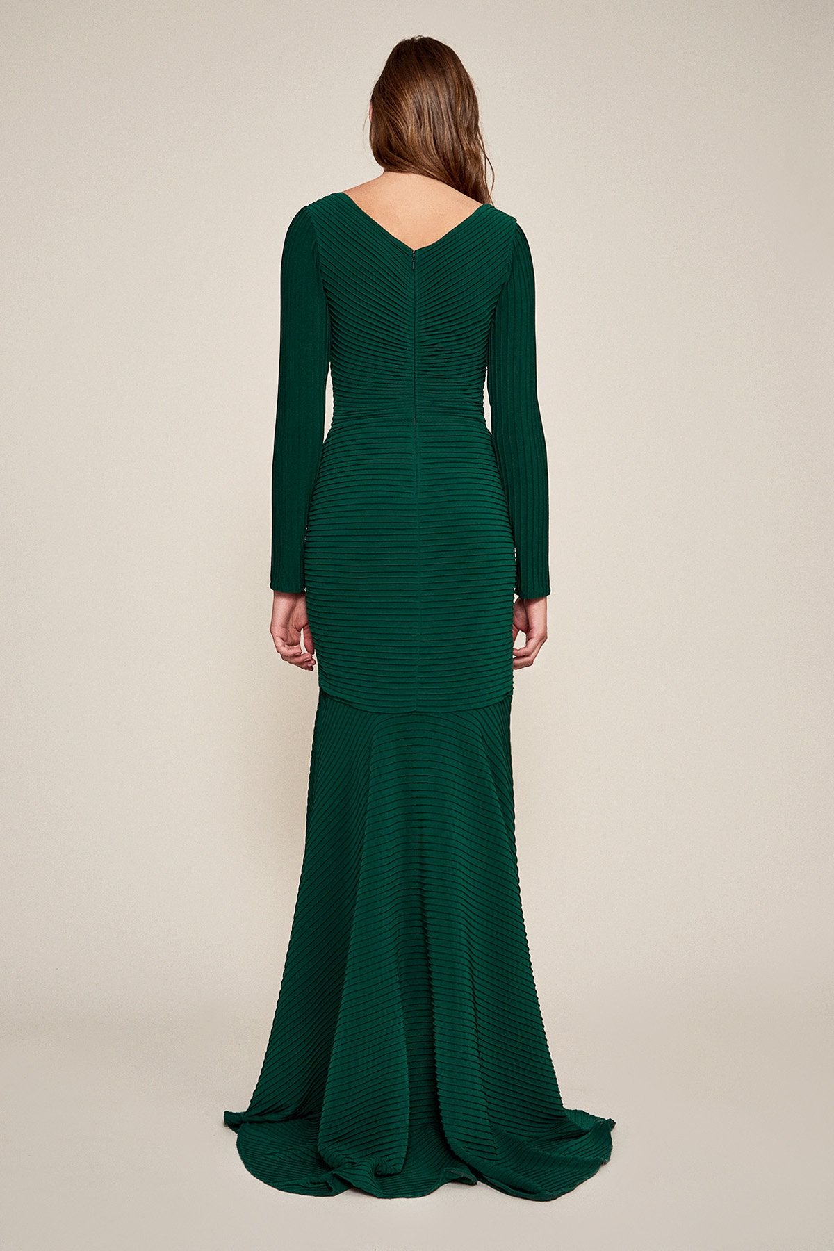 Tadashi Shoji - Elias Long-Sleeve Pintuck Gown