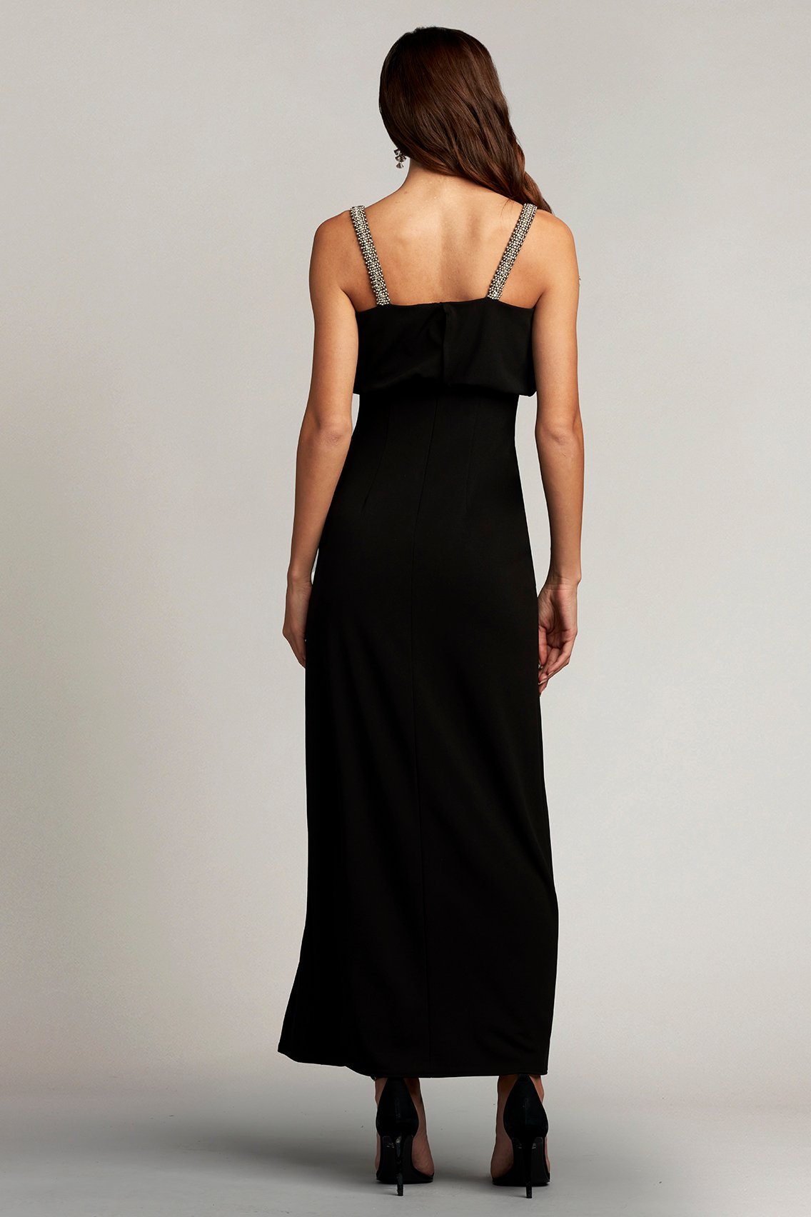 Mora Pearl Strap Blouson Midi Dress