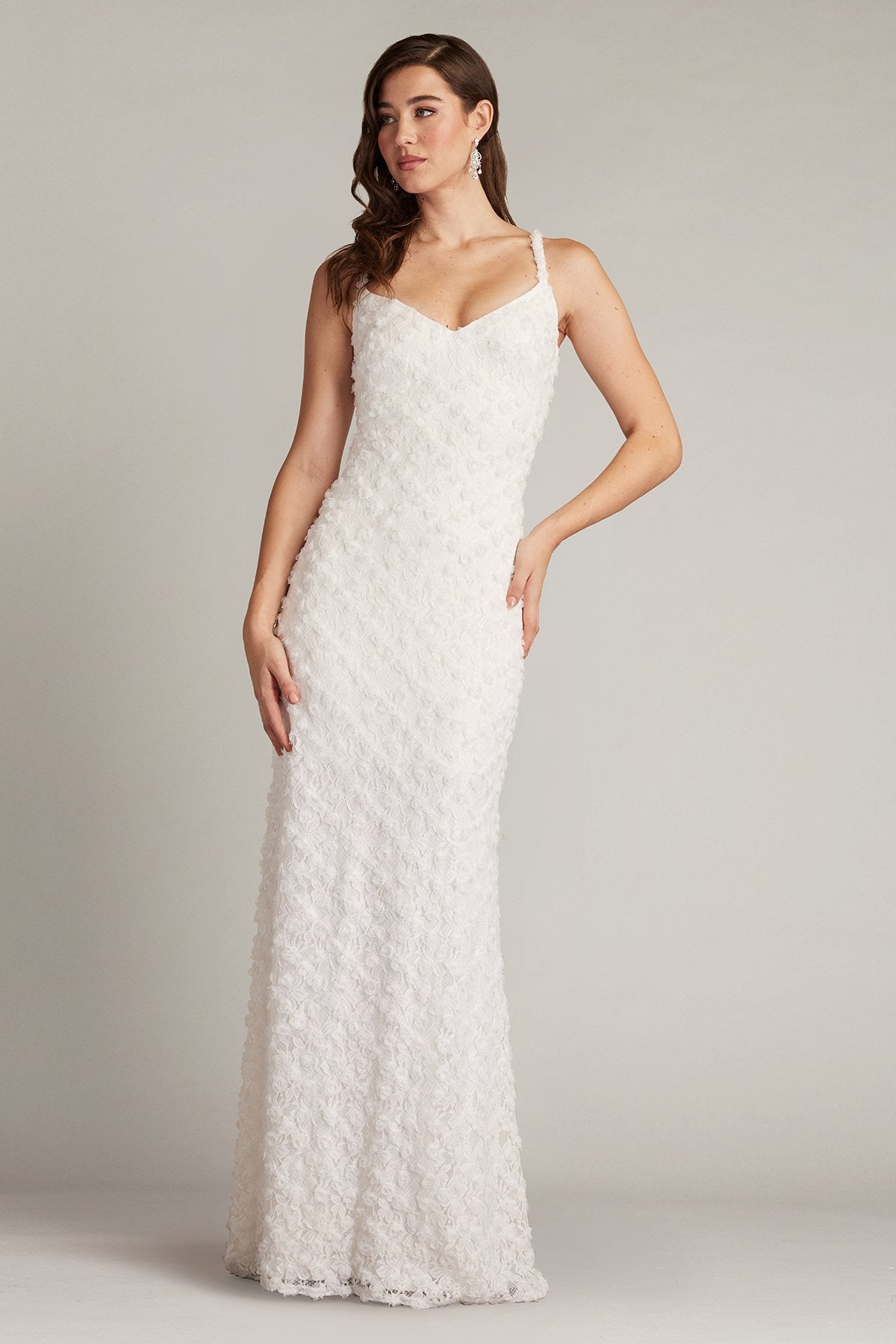 Erma 3D Floral Spaghetti Strap Gown