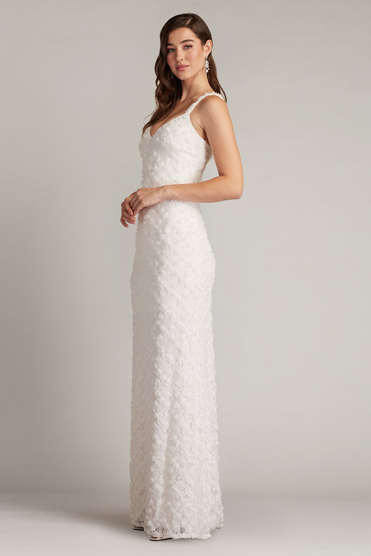 Erma 3D Floral Spaghetti Strap Gown