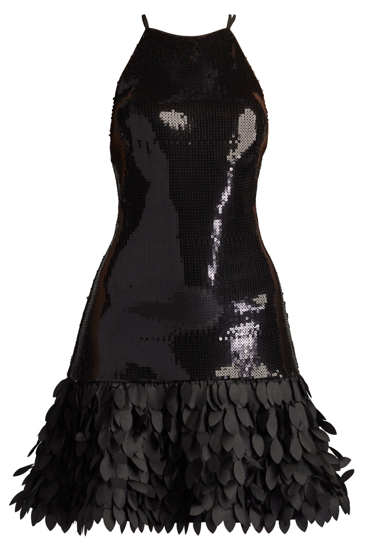 Leni Sequin Petal-Hem Mini Dress
