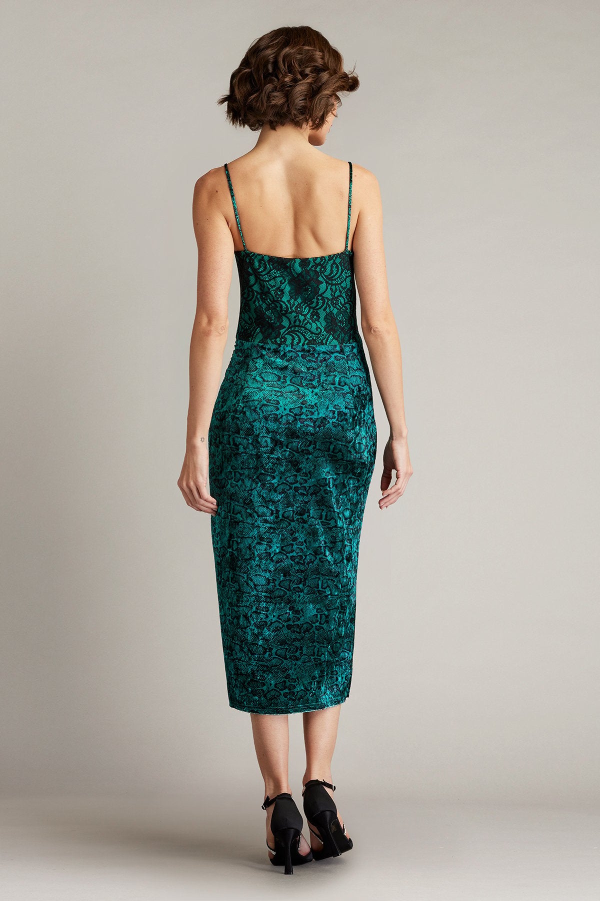 Juneau Spaghetti Strap Lace Midi Dress