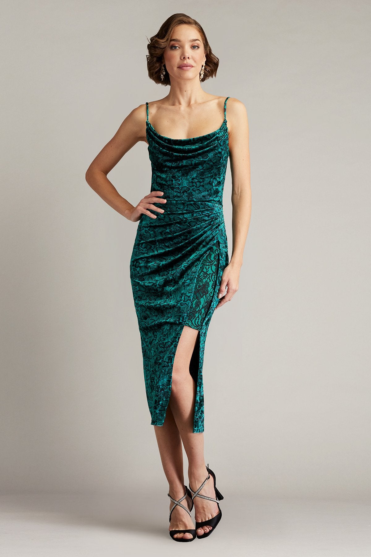 Juneau Spaghetti Strap Lace Midi Dress