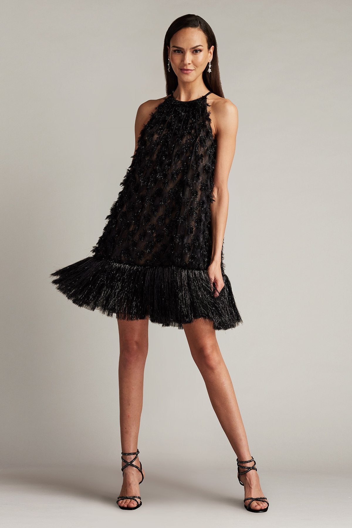 Prima Sequin Tulle Trapeze Mini Dress