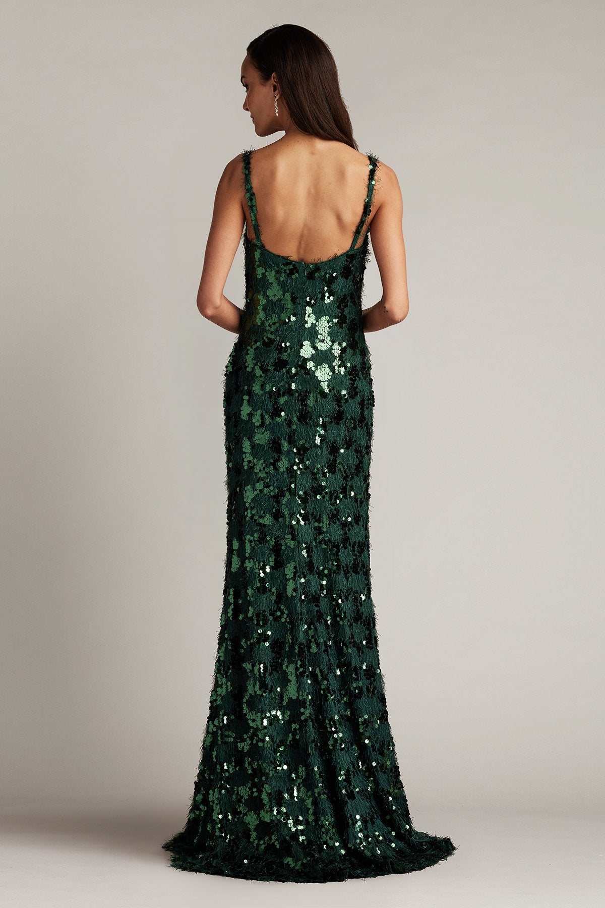 Tinker Sequin Eyelash Fringe Gown