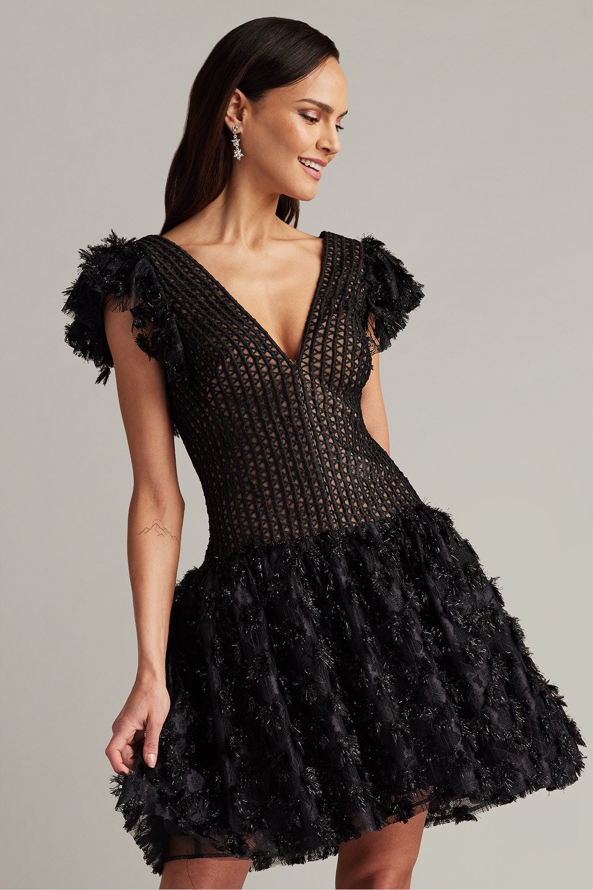 Minx Flower Embellished Mini Dress