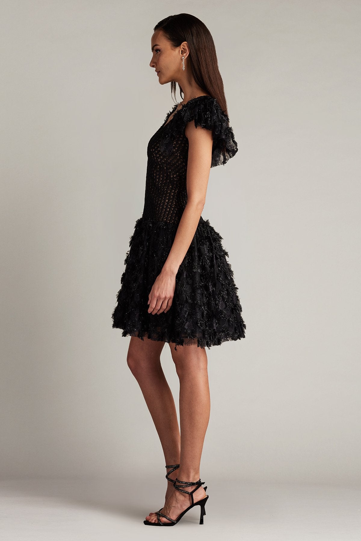 Minx Flower Embellished Mini Dress