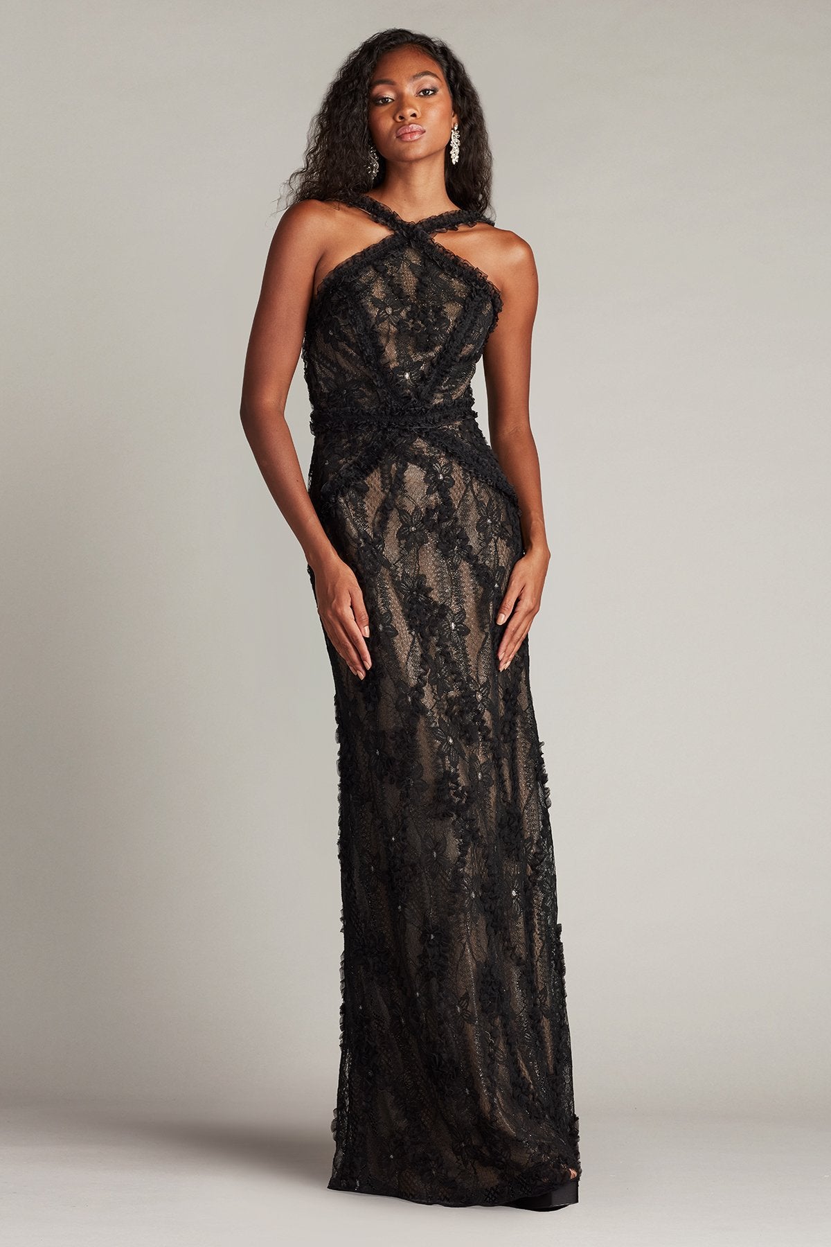 Kaiti Embroidered Halter Gown