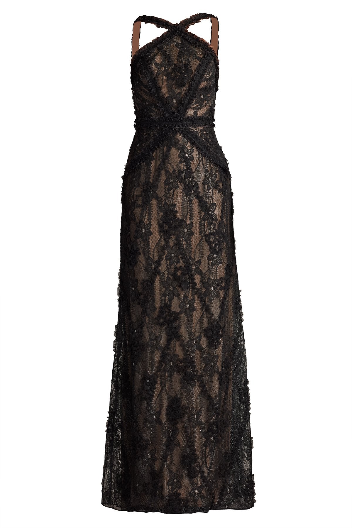 Kaiti Embroidered Halter Gown
