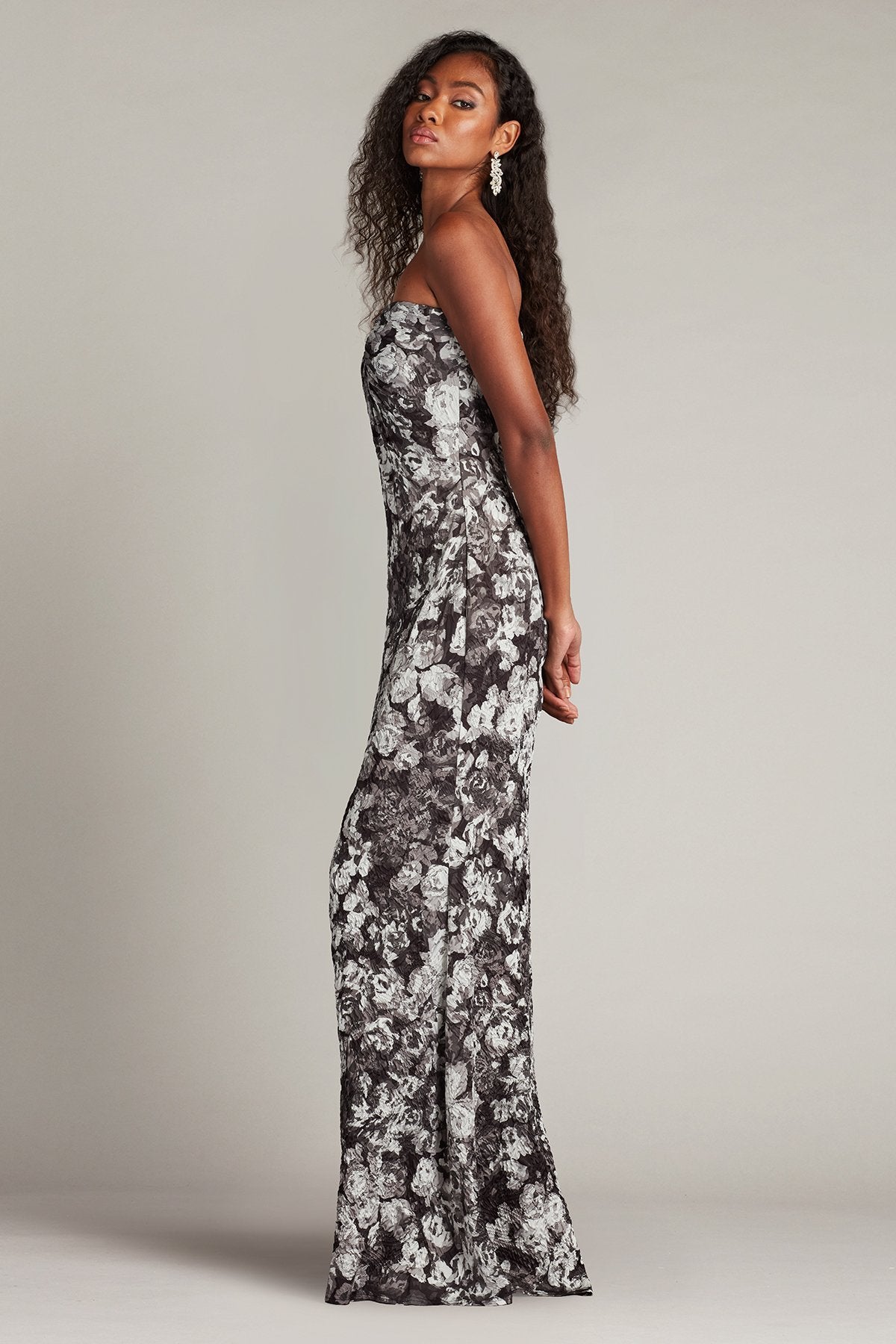 Carnie Strapless Floral Print Gown