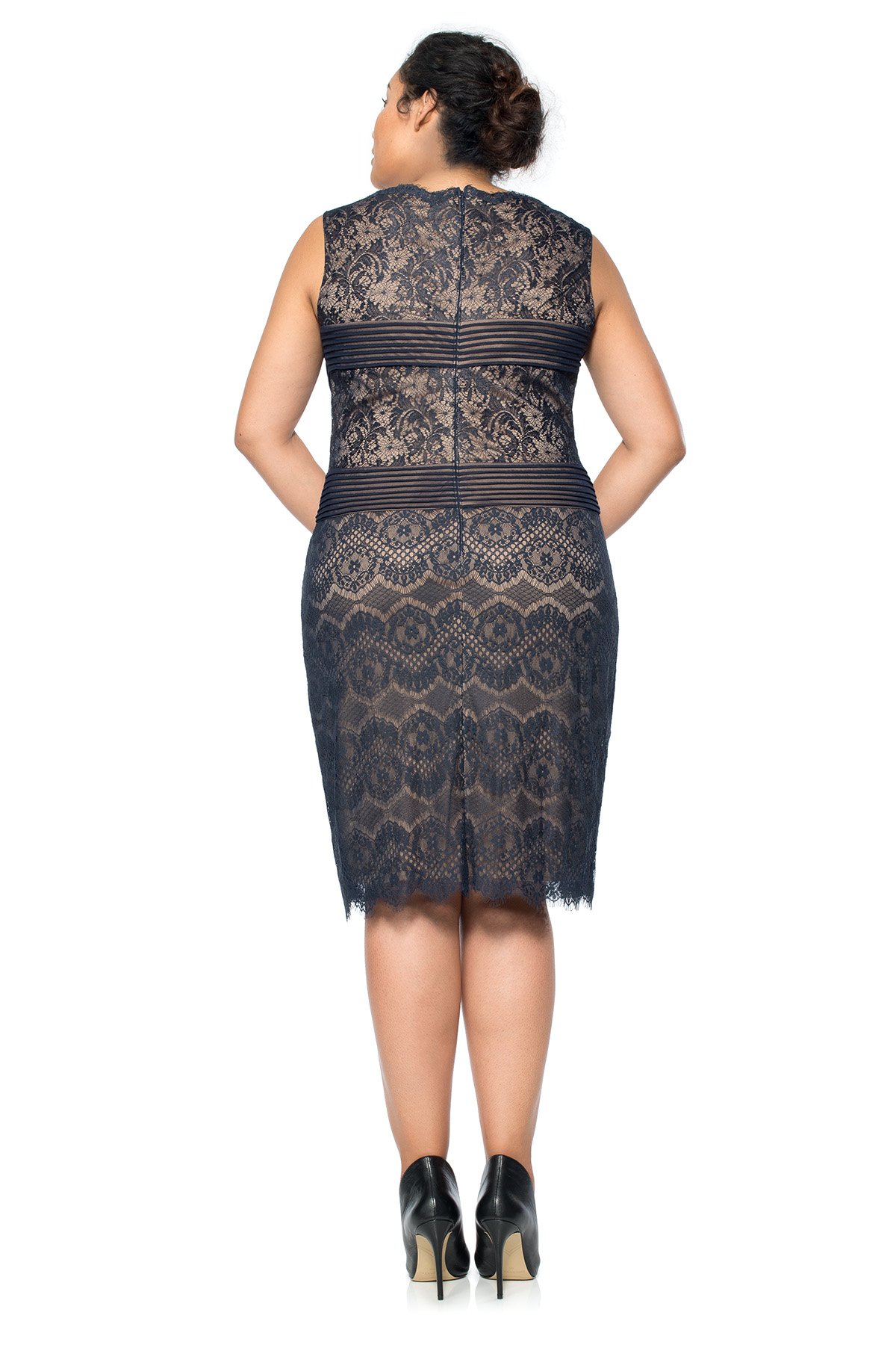 Gray Lace Sheath Dress